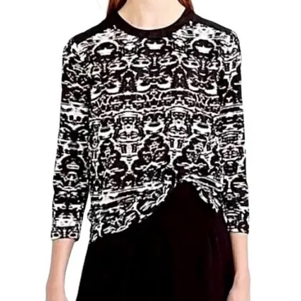 J.CREW Blurred Ikat Print Blouse